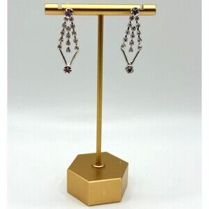 Silver Tone & CZ Icicle Drop Earrings